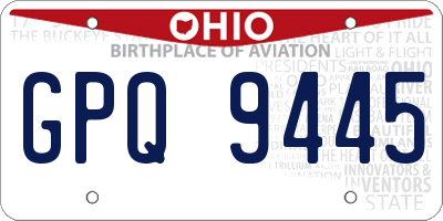 OH license plate GPQ9445