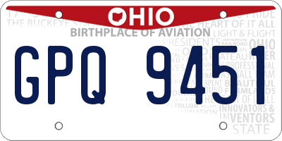 OH license plate GPQ9451