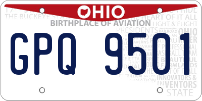 OH license plate GPQ9501