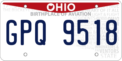 OH license plate GPQ9518