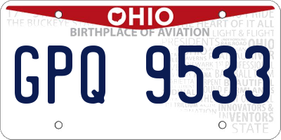 OH license plate GPQ9533