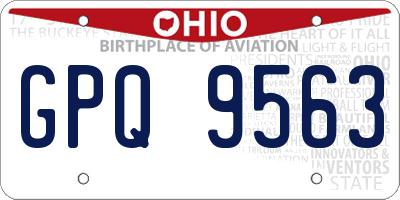 OH license plate GPQ9563