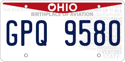 OH license plate GPQ9580