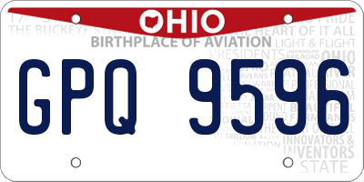 OH license plate GPQ9596