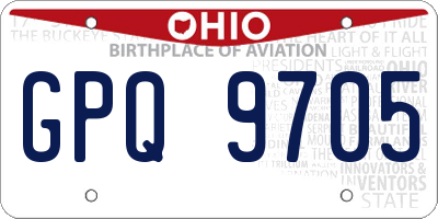 OH license plate GPQ9705