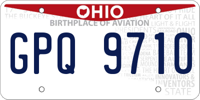OH license plate GPQ9710