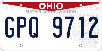 OH license plate GPQ9712