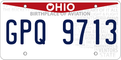 OH license plate GPQ9713