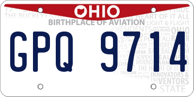OH license plate GPQ9714
