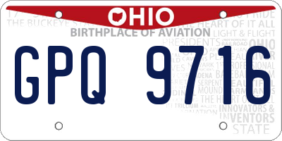 OH license plate GPQ9716