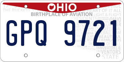 OH license plate GPQ9721