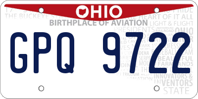 OH license plate GPQ9722