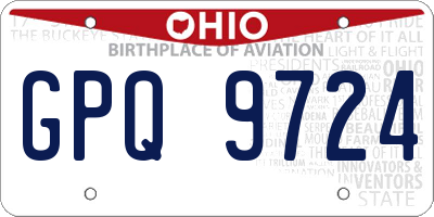 OH license plate GPQ9724