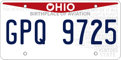 OH license plate GPQ9725