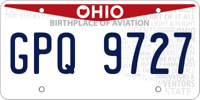 OH license plate GPQ9727