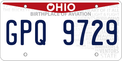 OH license plate GPQ9729