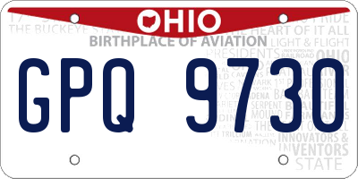 OH license plate GPQ9730