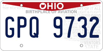 OH license plate GPQ9732