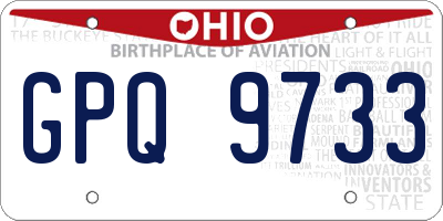 OH license plate GPQ9733