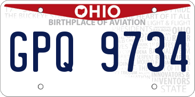 OH license plate GPQ9734