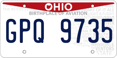 OH license plate GPQ9735