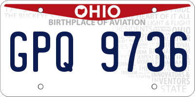 OH license plate GPQ9736