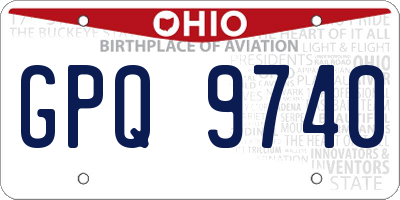 OH license plate GPQ9740