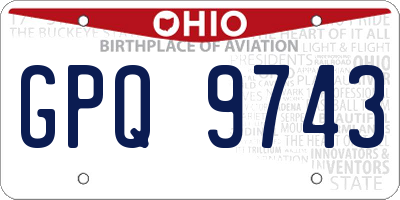 OH license plate GPQ9743