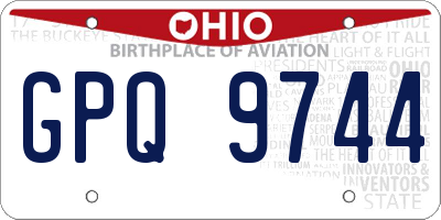 OH license plate GPQ9744