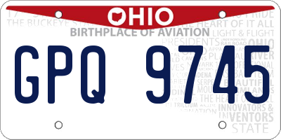 OH license plate GPQ9745