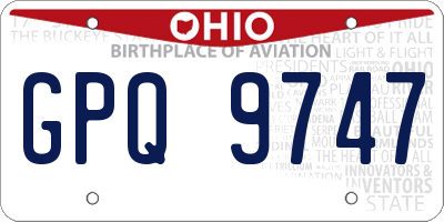 OH license plate GPQ9747