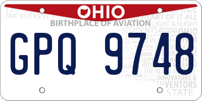 OH license plate GPQ9748