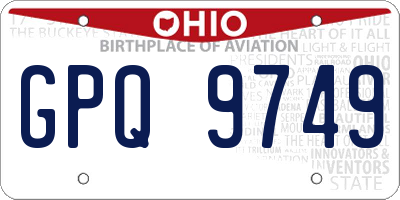 OH license plate GPQ9749