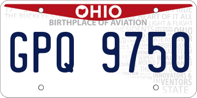 OH license plate GPQ9750