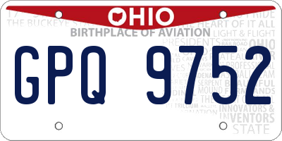 OH license plate GPQ9752