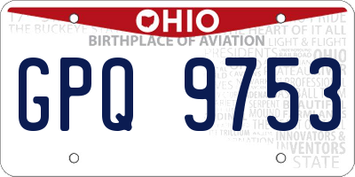 OH license plate GPQ9753