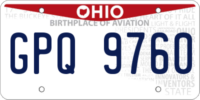 OH license plate GPQ9760