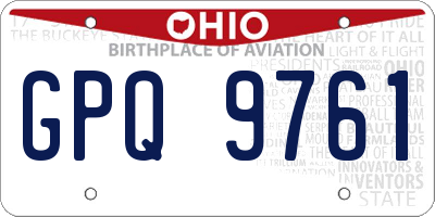 OH license plate GPQ9761