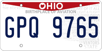 OH license plate GPQ9765