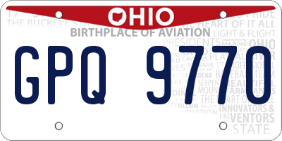 OH license plate GPQ9770