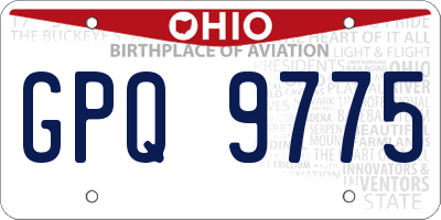 OH license plate GPQ9775
