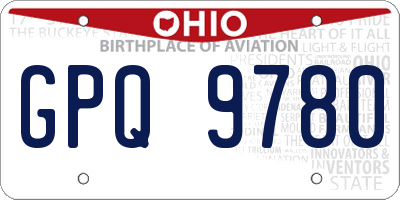 OH license plate GPQ9780
