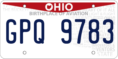 OH license plate GPQ9783