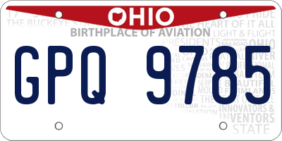 OH license plate GPQ9785