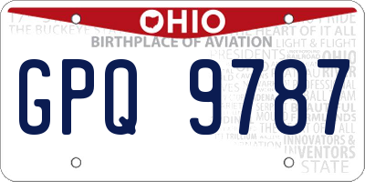 OH license plate GPQ9787