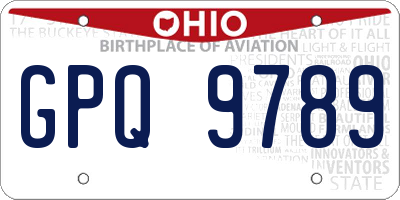 OH license plate GPQ9789