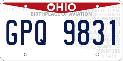 OH license plate GPQ9831