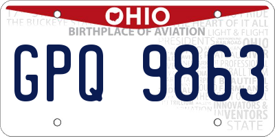 OH license plate GPQ9863