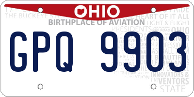 OH license plate GPQ9903