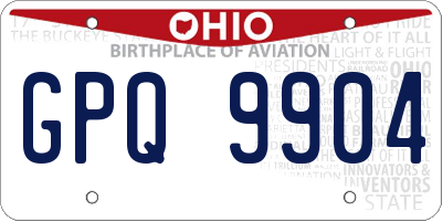 OH license plate GPQ9904